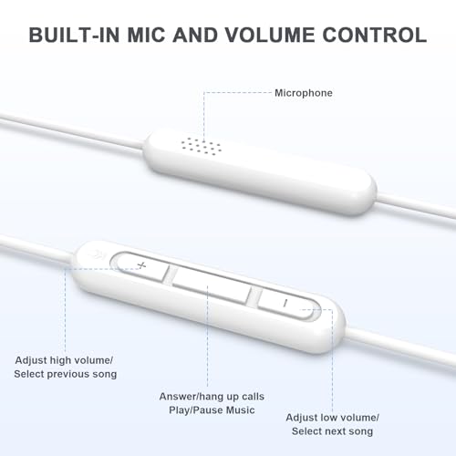 Zosvoses QC35 Audio Cable with Inline Mic Compatible with Bose 700 QuietComfort QC25 QC35 QC35II QC45 SoundLink SoundTrue On-Ear Headphones, 3.5mm to 2.5mm Aux Cable, 4.9ft (White)