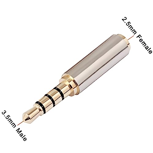 3.5mm Male to 2.5mm Female Stereo Audio Headphone Jack Adapter Converter, Gold Plated (5 Pack) - style: (5 Pack) 3.5mm Male to 2.5mm Female