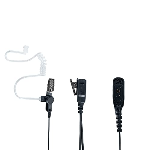2-Way Radio Earpiece Headset Acoustic Tube with PTT for Walkie Talkie | Compatible with Motorola APX4000 APX6000 APX7000 APX8000 XPR6350 XPR6550 XPR7350 XPR7550 XPR7580 Two Way Radios