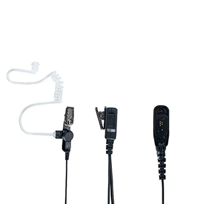 2-Way Radio Earpiece Headset Acoustic Tube with PTT for Walkie Talkie | Compatible with Motorola APX4000 APX6000 APX7000 APX8000 XPR6350 XPR6550 XPR7350 XPR7550 XPR7580 Two Way Radios
