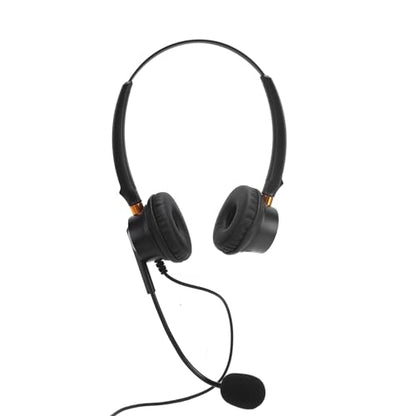Headset with Noise Canceling Microphone, USB Dual Ear Volume Adjustable Office Telephone Headset with Long Cable, for Call Center, Customer Service