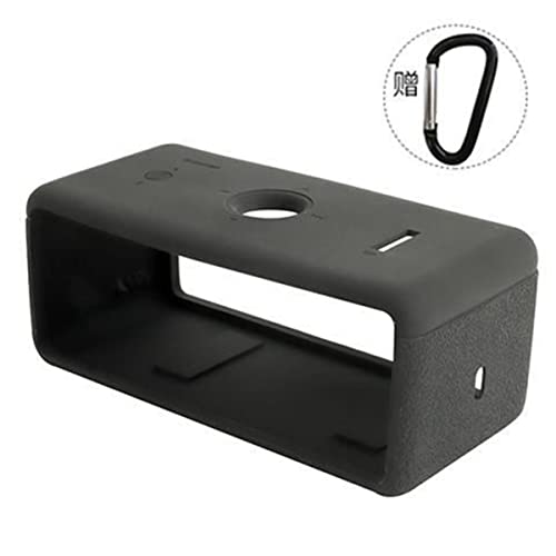 DAYJOY Soft Silicone Protective Bumper Frame Case Cover Compatible with Marshall EMBERTON Portable Bluetooth Speaker, Protective Skin Sleeve with Carabiner (Black) - color: black