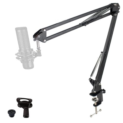 ChromaCast Pro Series 38" Scissors Arm Adjustable Microphone Desk Stand with Boom Suspension, Includes Mic Clip (CC-SDMIC-STAND-38)