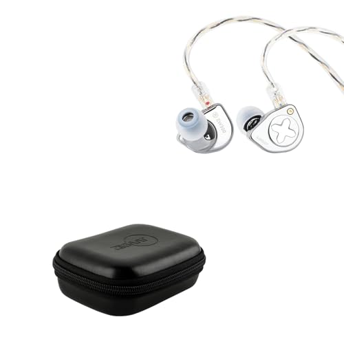 Linsoul SIMGOT EW300 1DD+1Planar+1PZT Hybrid Driver in Ear Monitor, Wired Earbuds IEM, Gaming Earbuds with Detachable Nozzles + ZiiGaat PELLEPOD Leather Earbud Case, Waterproof IEM Storage Box