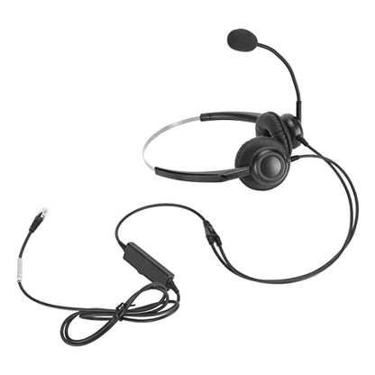 Professional Wired Business Headset Office Headset Telephone with Noise Canceling Microphone Clear Calls Hearing Adjustable Headband for Call Center Business Work (Crystal Connector) - size: Crystal Connector