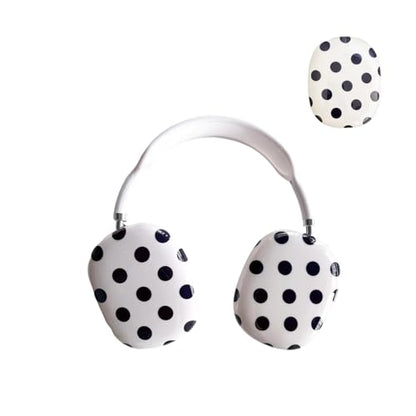 Case Compatible with AirPods Max Headphones, Soft TPU Cute Polka Dots Pattern Anti-Scratch Protective Ear Cup Covers Headphone Cases for Woman Kids - color: polka dots