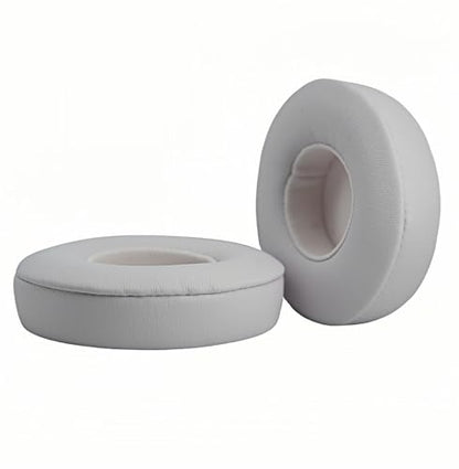 Solo 4 Ear Pads Replacement Ear Cushion Cover Compatible with Beats Solo 4 Wireless Headphones -Softer Protein Leather High Density Memory Foam White
