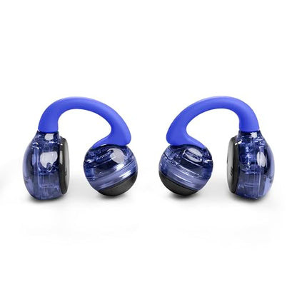 JBL Soundgear Clips Open Ear Headphones for Situational Awareness - Blue | Up to 32 Hours Total Playtime With Speed Charge, Sweat Resistant, Noise-Reducing Mics, App Control For Custom Audio - color: Blue