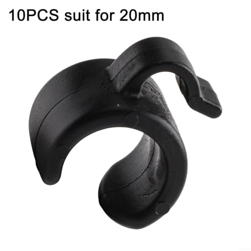 10 Pack Plastic Mic Cable Clips for Tripod Stand, ABS Microphone Wire Clamps Holder for Studio Desktop PC, Black Cable Management Organizers for 20-25mm Pipes(20mm) - size: 20mm