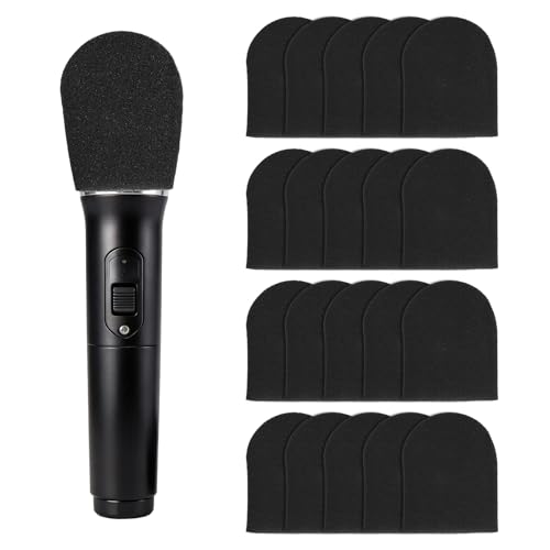 MECCANIXITY 240 Pcs Disposable Microphone Cover Mic Cover (Black) - color: Black