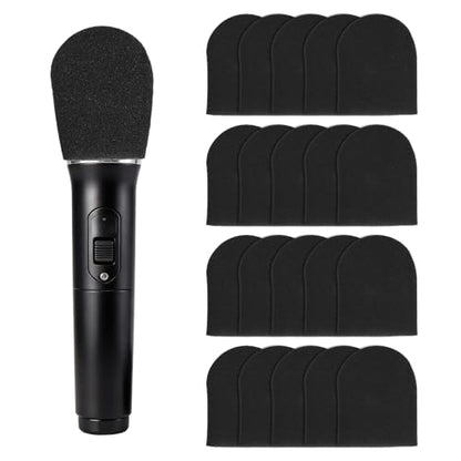 MECCANIXITY 240 Pcs Disposable Microphone Cover Mic Cover (Black) - color: Black