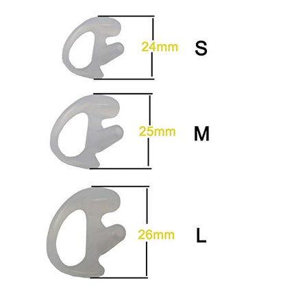 Replacement Anti-Slip Earmold for Two-Way Radio Acoustic Tube Earpiece | 3 Pairs L/M/S Earmold Stabilizer Inserts, Fits Air Acoustic Coil Tube, Compatible with Two-Way Radio & Surveillance Earpieces - size: Large,Medium,Small