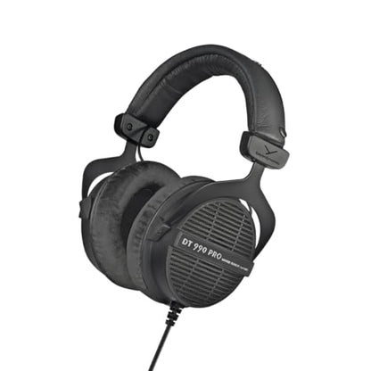 beyerdynamic DT 990 PRO Studio Headphones (250 Ohm, Black) | Open Back, Over Ear, Wired Professional Mixing, Music Production, Editing, Audiophile, Black Velour Ear Pads - color: Black (Limited Edition), size: 250 OHM