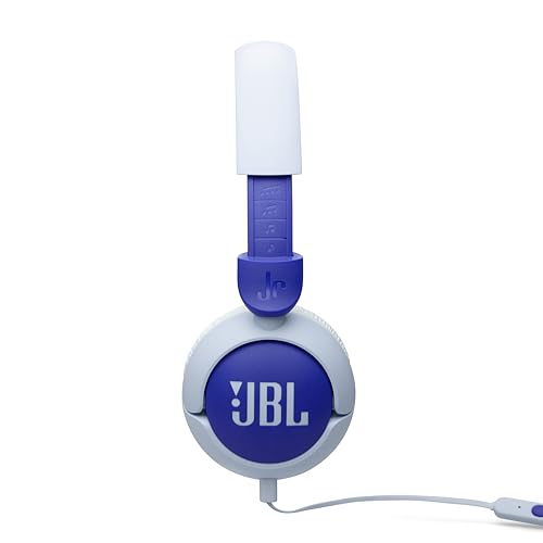 JBL Junior 320 Kids Headphones, Wired, Volume-Limited - Blue | Designed For School And Travel With Built-In Mic, Foldable Design, 3.5Mm Jack, Comfortable Fit And Customizable Stickers - color: Blue