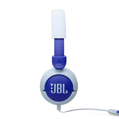 JBL Junior 320 Kids Headphones, Wired, Volume-Limited - Blue | Designed For School And Travel With Built-In Mic, Foldable Design, 3.5Mm Jack, Comfortable Fit And Customizable Stickers - color: Blue