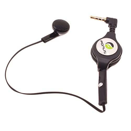 Retractable Mono Earphone for Verve Connect, ZMax 11 - Headphone 3.5mm w Mic Headset Handsfree Earbud Earpiece Compatible with Consumer Cellular Verve Connect, ZMax 11