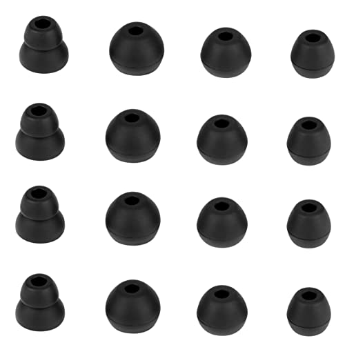 Earbuds Tips Replacement Silicone Ear Tips 8 Pairs Earbuds Buds Set Compatible with Beatsx,Compatible with Urbeats,Compatible with Power Beats Pro in-Ear Headphones,Black - color: black