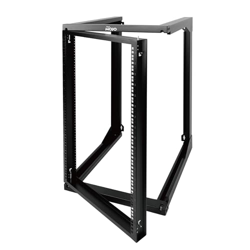 Tecmojo 18U Wall Mount Server Rack, Open Frame Network Rack for 19" Computer/AV/Data/IT/Media Equipment, 24" Depth, 16" Apart Mounting Holes, Swing Gate, Square and Tapped Holes - size: 18U/24" Depth (New)