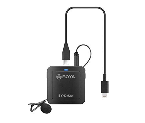 Boya BY-DM20 2-Person Digital Lavalier Microphone with Lightning, USB-C & USB Output Cables for iPhone, iPad, Smartphones, Tablets, & MAC/PC Computers, Black | Includes mixer, 2 lavaliers, USB cables and case for recording, interviews and vlogging