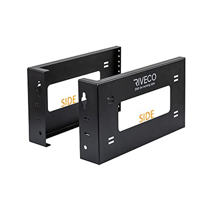 RIVECO 4U Open Frame Rack Wall Mount & Desktop Mount, No Assembly Required Server Rack for Network Equipment & Data AV HiFi Stereo Gaming Electronics Shelf - size: 4U