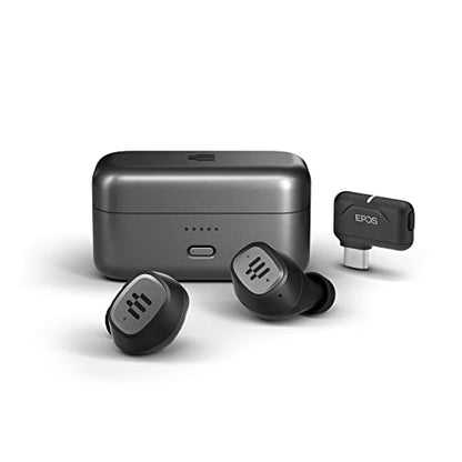 EPOS GTW 270 Hybrid in-Ear Wireless Gaming Earbuds with Low Latency Dongle for On The Go Gaming on Nintendo Switch, Mobile Phones PC and PS5, Android Compatible, Black/Grey (Renewed)