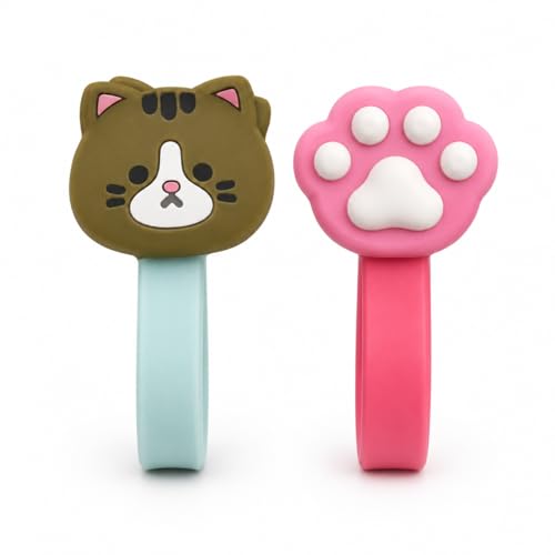 Animal Magnetic Cable Ties - 2 Pack Cute Silicone Cord Organizers for Wire Management, Reusable Twist Ties for Charging Cables, USB Cords, Earphones, Home & Office Desktop Organization