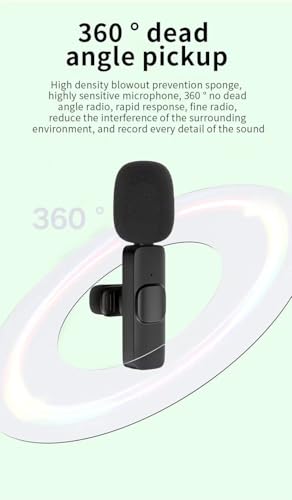 Wireless Microphone for iPhone/Android/PC/Tablets,Wireless Lavalier Microphone with USB-C/Lightning Plug, Video Recording - Clip on Microphones for YouTube Tiktok Podcast Vlogging