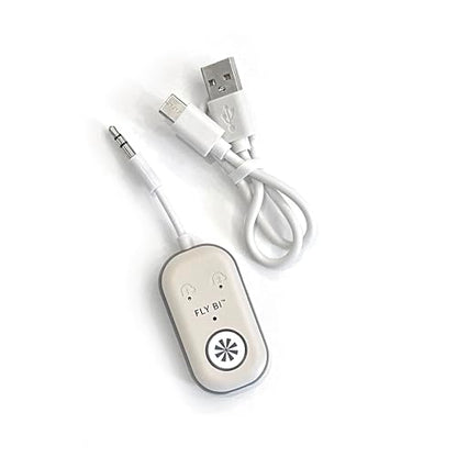 Fly Bi Double Bluetooth Transmitter - Blue Tooth Dongle, Connect 2 Devices at Once, Battery Powered, Rechargeable, 5.3, Compact, Converts Standard Headphone Jack
