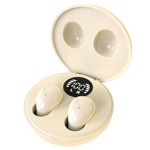 Invisible Sleep Headphones,Mini Invisible Silicone Sleep Earbuds for Side Sleepers, Noise Blocking Sleeping Headphones,Extensive Sleep Audio, Ultra Comfort for Side Sleepers,Bluetooth 5.4(Khaki) - color: Khaki