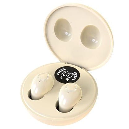 Invisible Sleep Headphones,Mini Invisible Silicone Sleep Earbuds for Side Sleepers, Noise Blocking Sleeping Headphones,Extensive Sleep Audio, Ultra Comfort for Side Sleepers,Bluetooth 5.4(Khaki) - color: Khaki