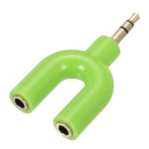 MECCANIXITY Headphone Splitter Adapter, 3.5mm Male to Dual Female Y Jack Aux Splitter for Phone Headset PS4 Switch Tablets, Green - color: Green