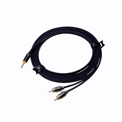 3.5mm to RCA Cable 10FT — OFC Gold-Plated 1/8 Inch Stereo Aux Y Splitter Cord for iPhone iPad Android Laptop to Car Stereo Home Theater Amplifier Receiver Speaker