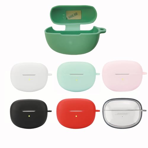 Silicone case for The New Bose Ultra Open Earbuds 2024, Shockproof case for Bose Ultra Open Earbuds 2024 with Carabiner and Wrist Strap. (White) - color: White