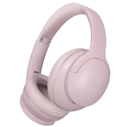 DOQAUS Bluetooth Headphones Over Ear, Headphones Wireless, APP Control | 90H Playtime, 9 EQ Modes, Bluetooth5.4, Hifi Stereo Sound Headphones, ENC Mic, Foldable, for Travel Work Study Phone, Pink - color: Pink
