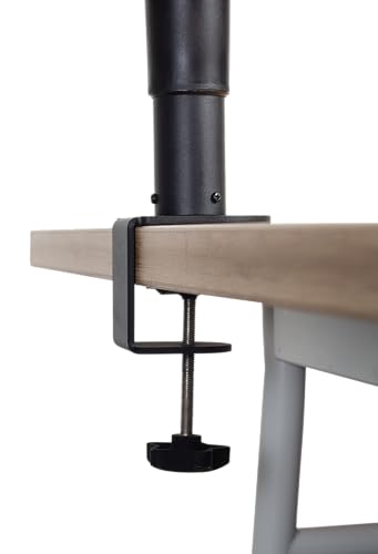 Gator Frameworks Set of 2 Clamp On Desktop Studio Speaker Stands | Height and Tilt Adjustable with 12 x 9" EVA-lined platforms & 60 lbs. Weight Capacity (GFWSPKSTMNDSKCMP) - style: Desktop Mounted
