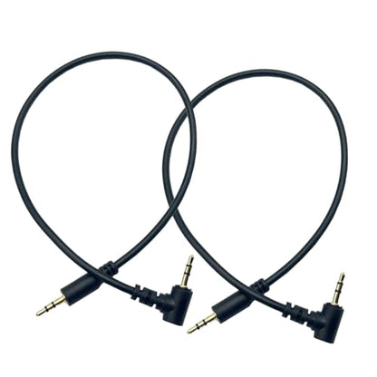 Seadream 2.5mm Audio Cable Short 2Pack 30cm 2.5mm Angled Male to Male Subminiature Stereo Headset Headphone Jack Gold Plated Connector Wire Cord Plug Cable (Angled to Straight) - style: Angled to Straight