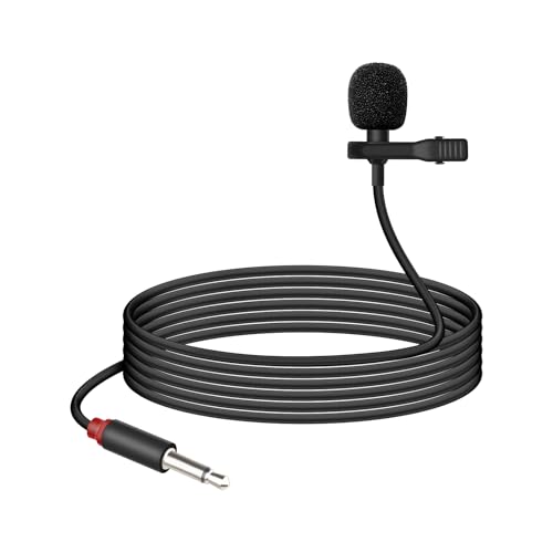 GELRHONR 3.5mm Lavalier Microphone, 3.5mm(1/8") TS Plug Invisible Lapel Microphone Wired for Public Speaking Amplifiers, Video Production, Events, Conferences 4.9FT (TS) - style: TS