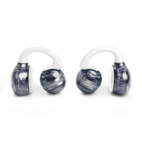 JBL Soundgear Clips Open Ear Headphones for Situational Awareness - White | Up to 32 Hours Total Playtime With Speed Charge, Sweat Resistant, Noise-Reducing Mics, App Control For Custom Audio - color: White