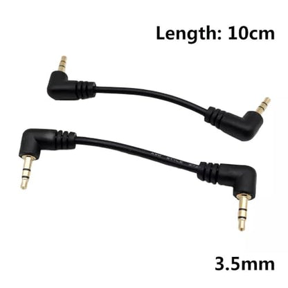 10PCS Short 3.5mm Right Angle Cable, Gold Plated 90 Degree 3.5 Male to Male Audio Stereo Jack Plug Car Aux Audio Cable (10 cm)