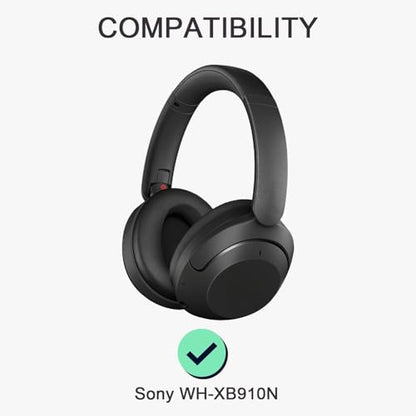 Replacement Earpads Cushions Compatible with Sony WH-XB910N Extra Bass Headphones, Headset Ear Pads with Protein Leather&Memory Foam, Headphones Ear Cups Cover-PL Black