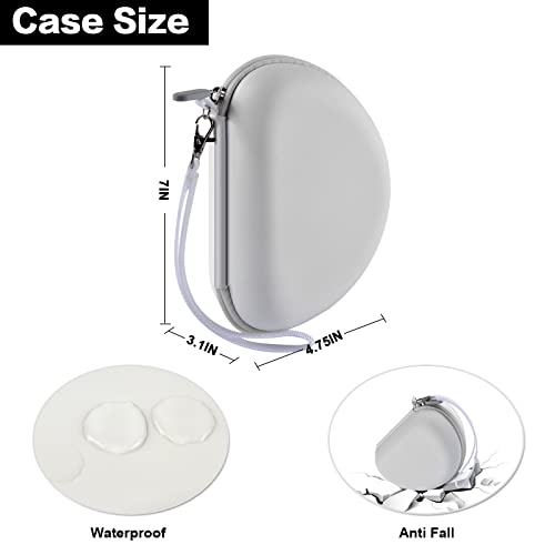 COMECASE Hard Headphone Case Compatible with Beats Solo 2 3 4, Solo Pro, Studio Pro and Studio3, Water-Resistant Travel Carrying Case with Mesh Pocket-White - color: White