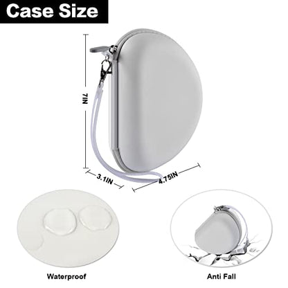 COMECASE Hard Headphone Case Compatible with Beats Solo 2 3 4, Solo Pro, Studio Pro and Studio3, Water-Resistant Travel Carrying Case with Mesh Pocket-White - color: White