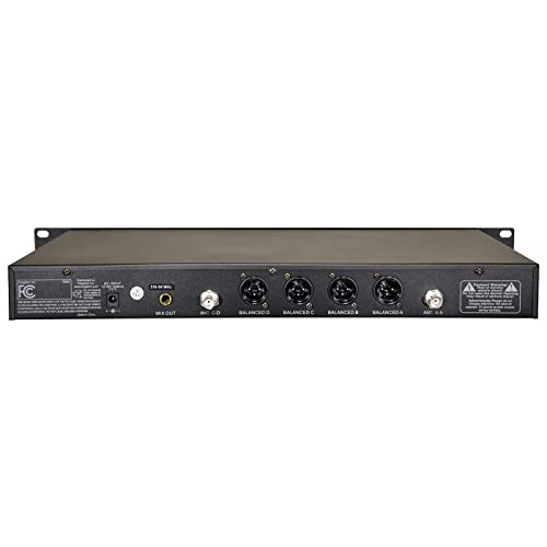 Kingdom SYSV52 1000 Channel UHF 4 Handheld V5 Wireless Microphone System with Individual Volume Control and is Designed for Operation Within 200 Feet of The Receiver - style: 4 Handheld Mic