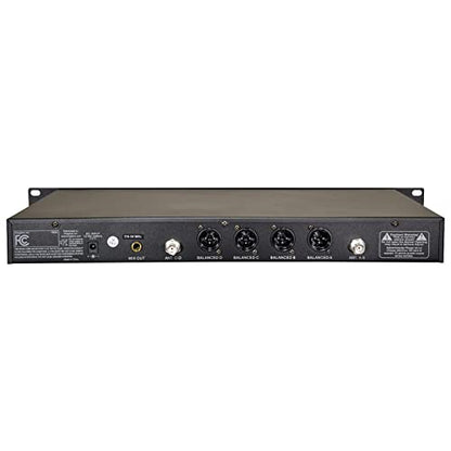 Kingdom SYSV52 1000 Channel UHF 4 Handheld V5 Wireless Microphone System with Individual Volume Control and is Designed for Operation Within 200 Feet of The Receiver - style: 4 Handheld Mic