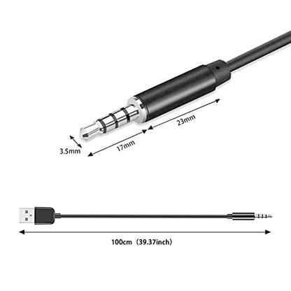USB to 3.5mm Jack Audio Adapter, AUX Charge Cable for MP3 Player | Works with MP3 Player, Headphones and PC Speakers – Universal Adapter for Devices Without USB Port, Handy Repla