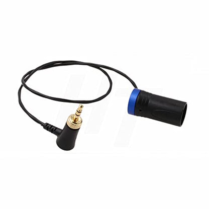 Audio Cable Locking 3.5mm XLR 3 Pin for Sennheiser G4 Sony UWP Wireless Receiver to Sony FX9 Camera Sound Devices Mixer, Low-Profile Right Angle 20" Blue