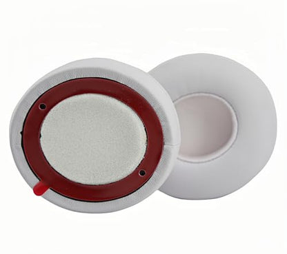 Solo 4 Ear Pads Replacement Ear Cushion Cover Compatible with Beats Solo 4 Wireless Headphones -Softer Protein Leather High Density Memory Foam White