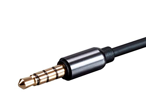 Monoprice - 124437 Onyx Series Auxiliary 3.5mm TRRS Audio & Microphone Cable, 1ft Black - size: 1ft