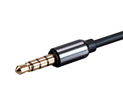 Monoprice - 124437 Onyx Series Auxiliary 3.5mm TRRS Audio & Microphone Cable, 1ft Black - size: 1ft