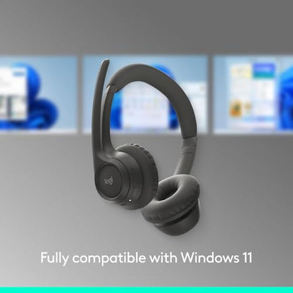 Logitech Zone 301 Wireless Bluetooth Headset - Graphite | Noise-canceling microphone, compatible with Windows, Mac, Chrome, Linux, iOS, iPadOS, Android - color: Graphite